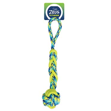 ZS K9 Rope & TPR Ball Tug Blue/yellow - Detail 1