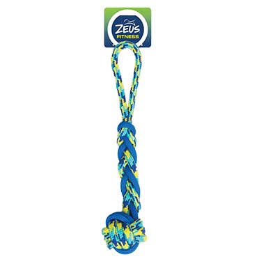 ZS K9 Rope & TPR Ball Tug Blue/yellow - Verpakkingsbeeld