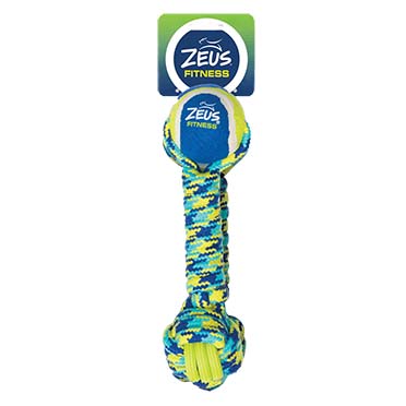 ZS K9 touw & TPR tennis halter Blauw/geel - Detail 1