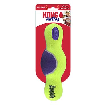 Kong airdog squeaker roller yellow/fuchsia - Verpakkingsbeeld