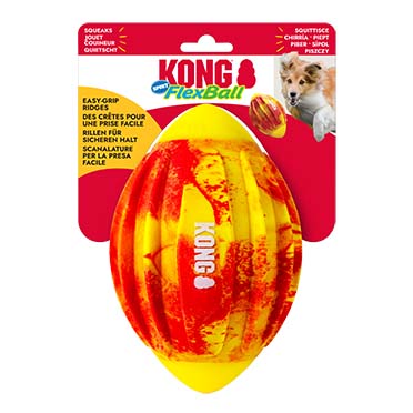 KONG Flexball Sport Football Geel/rood - Verpakkingsbeeld