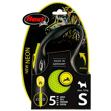 Flexi new neon cord black/neon yellow - Verpakkingsbeeld