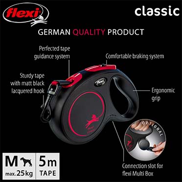 Flexi New Classic Tape Black Fire Negro/rojo - Detail 2