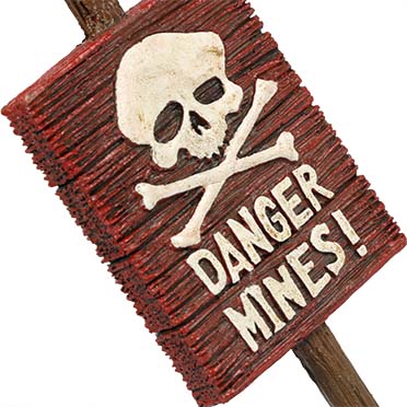 Warning sign - danger mines - Detail 1