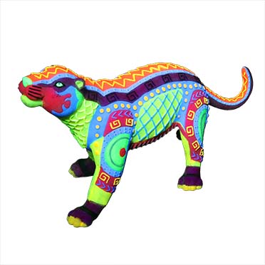 Dia de los muertos jaguar multicolore - Detail 2