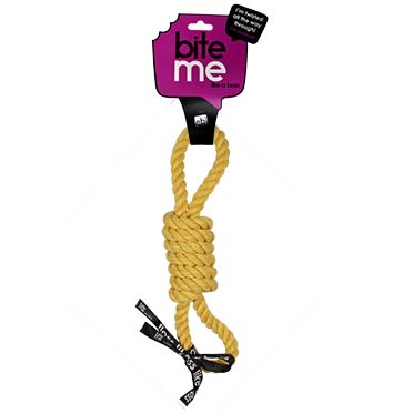 'tug life' playing rope 2 loops yellow - Verpakkingsbeeld