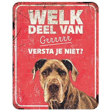 Warning sign danish dog nl red - Product shot