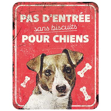 Panneau d'avertissement jack russel fr rouge - Product shot