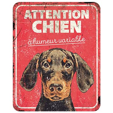 Panneau d'avertissement dobermann fr rouge - Product shot