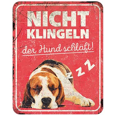 Waarschuwingsbord beagle de rood - Product shot