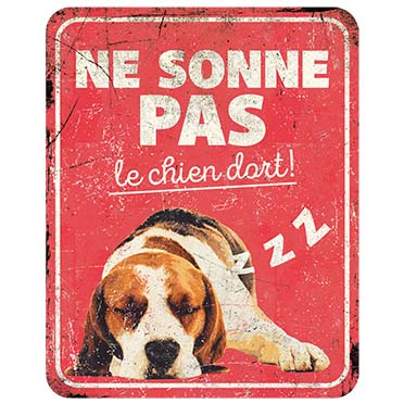 Panneau d'avertissement beagle fr rouge - Product shot