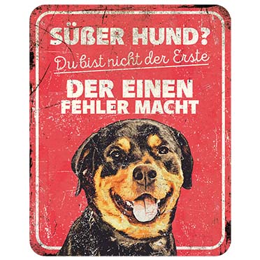 Warnschild rottweiler de rot - Product shot