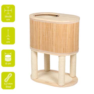 Cat tree Bamboo Tori 75 beige - Sceneshot