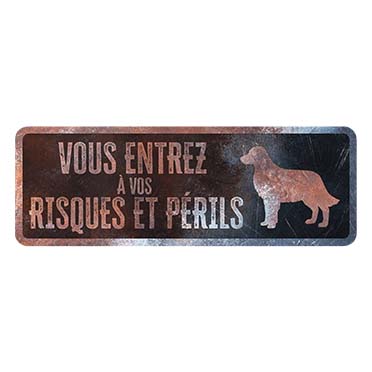 Warning sign golden retriever french multicolour - Product shot