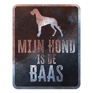 Waarschuwingsbord danish dog nederlands meerkleurig - Product shot