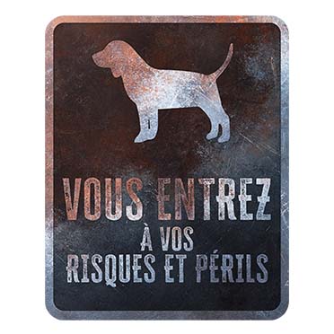 Waarschuwingsbord beagle frans meerkleurig - Product shot