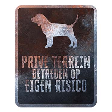 Waarschuwingsbord beagle nederlands meerkleurig - Product shot