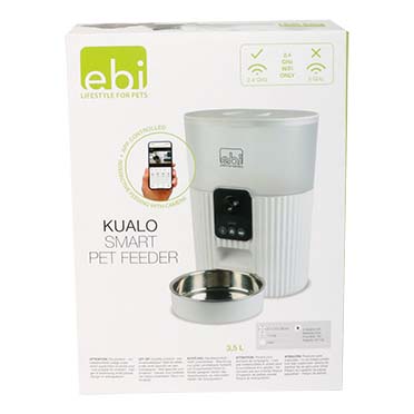 Kualo smart feeder with camera white - Facing