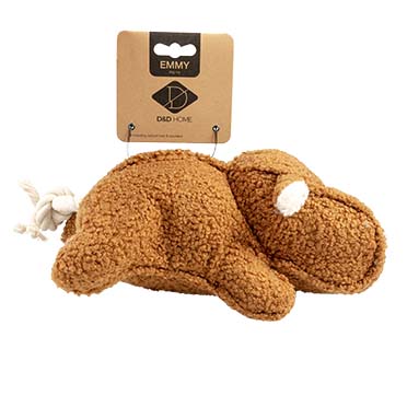 Emmy teddy fabric dog toy brown - Verpakkingsbeeld