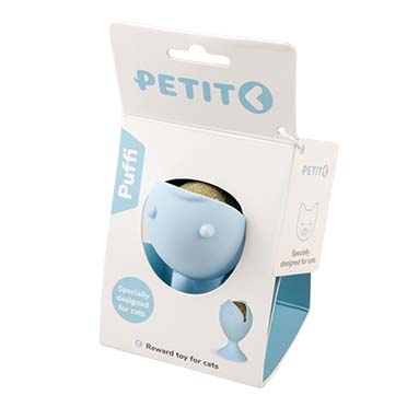 Petit puffi snack toy with catnip ball blue - Verpakkingsbeeld