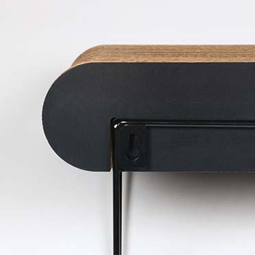 David curved - cardboard wall shelf brown/black - Detail 3