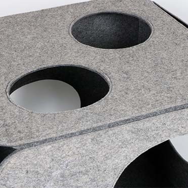 Nala - cube de jeu en feutre gris - Detail 1