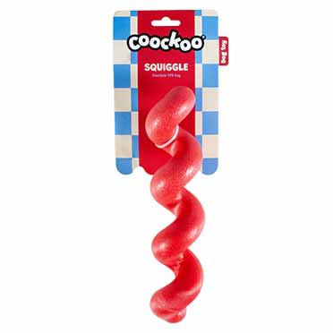 Jouet pour chien squiggle rouge - Verpakkingsbeeld