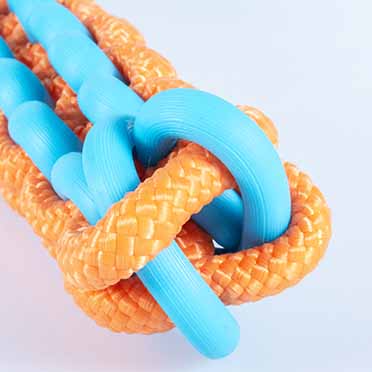 Hundespielzeug twisting tugger blau/orange - Detail 2