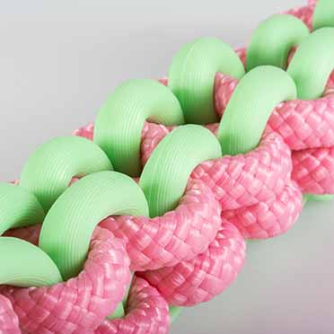 Jouet pour chien twisting tugger vert/rose - Detail 2