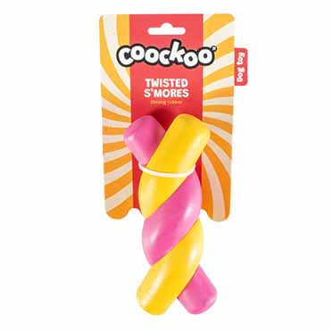 Dog toy twisted s'mores yellow/pink - Verpakkingsbeeld