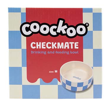 Eetkom Checkmate! Blauw/wit - Facing