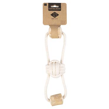 Trekspeeltje koffiehout Wood&Rope Ball Bruin - Facing