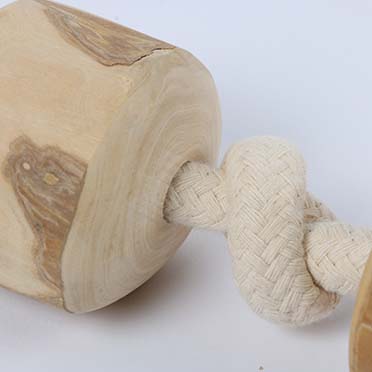 Touwspeeltje koffiehout Triple Wood Bruin - Detail 2
