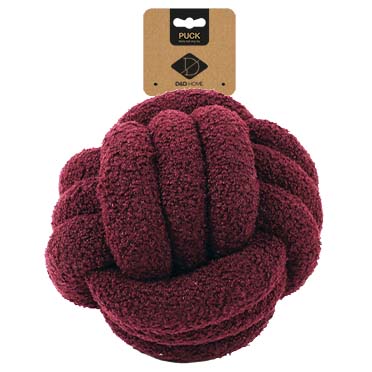 Touwspeeltje Teddy Ball PUCK Bordeaux - Verpakkingsbeeld
