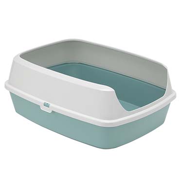 Open litter box maryloo with rim recycled petrol - Product shot