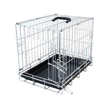 Dog crate 1 door plastic tray chrome - Product shot
