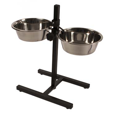 Twin feeder h-stand + bowls - <Product shot>