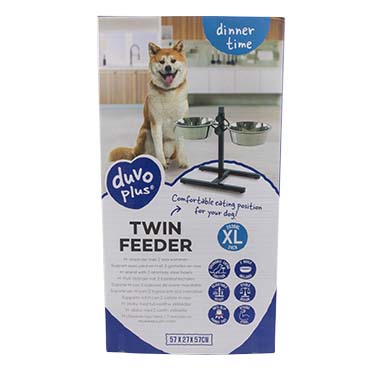 Twin feeder h-stand + bowls - Facing