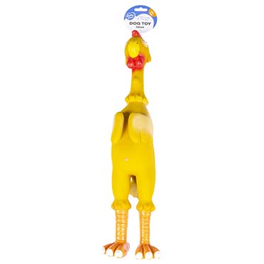 Latex toy pop up funny chicken multicolour - Facing