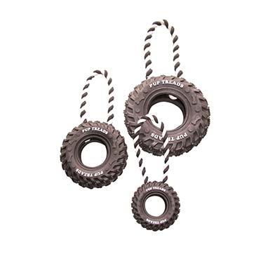 Rubber toy tire with loop Black 15cm