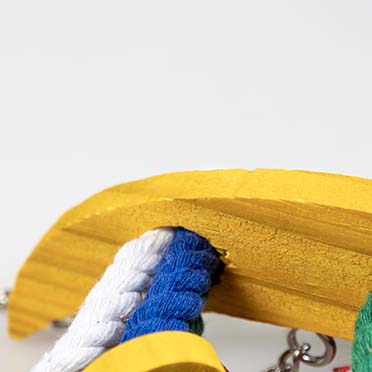 Halve maan met touw en kleurrijke blokken - Detail 1