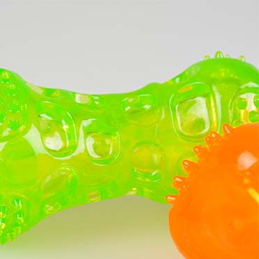 Tpr bone squeaky orange/vert - Detail 2