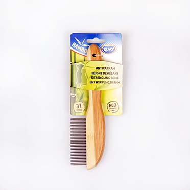 Bamboo detangling comb 31 pins - Verpakkingsbeeld
