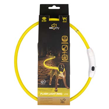 Flash light ring usb nylon yellow - Verpakkingsbeeld