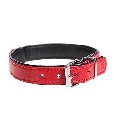 Chic leatherette collar red - <Product shot>
