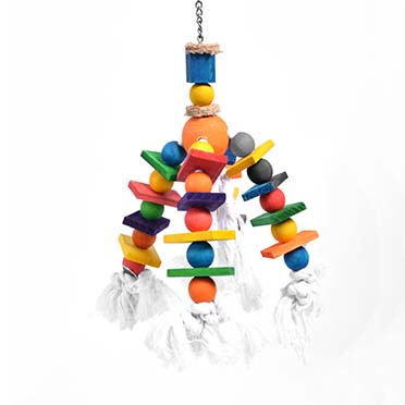 Kleurrijke luster met touw & blokjes - Product shot