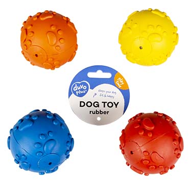 Rubber Ball With Squeaker And Foot Print gemischte farben - Facing