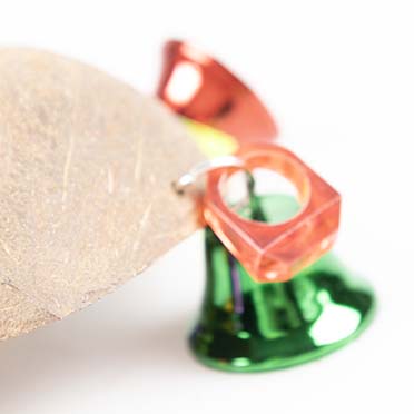 Bunter Koko Regenschirm mit Glocken Gemischte farben - Detail 1