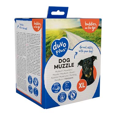 Dog muzzle rubber black/red - Verpakkingsbeeld