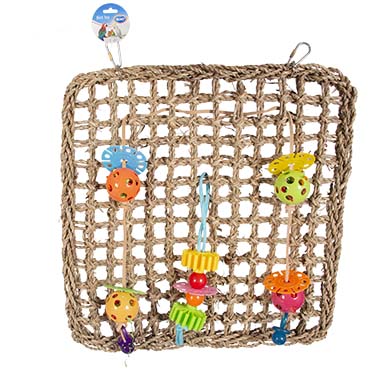 Seagrass climbing net with colourful toys - Verpakkingsbeeld